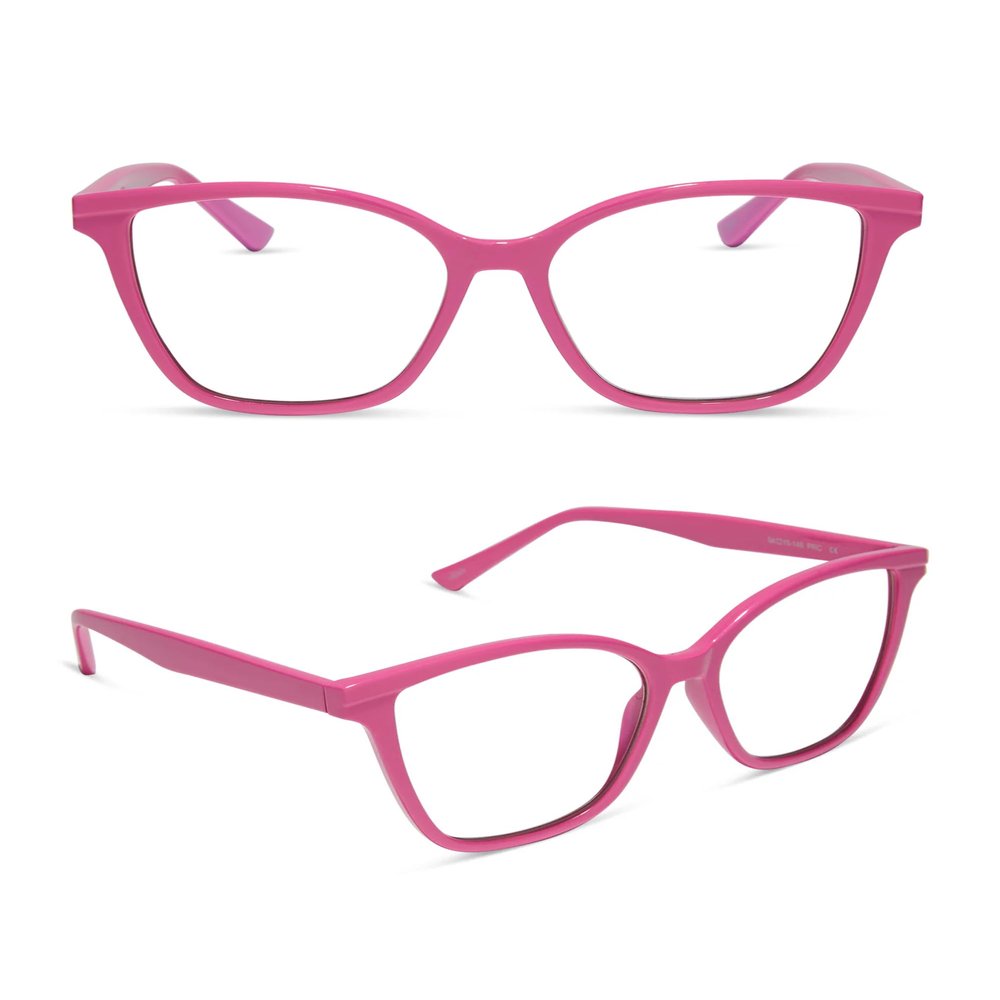 DIFF Leah Reading Glasses for Women | Lightweight Oversized Readers | 2.0 Magnification Blue Light Blocking Lens | Bubblegum Pink