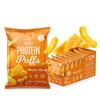 Genius Gourmet Protein Puffs - Cheddar Cheese Puff High Protein Snacks for Adults & Kids - Zero Added Sugar, Gluten Free & GMO Free - On the Go Cheesy Savory Snacks - 8 Ct view 1