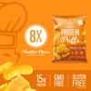 Genius Gourmet Protein Puffs - Cheddar Cheese Puff High Protein Snacks for Adults & Kids - Zero Added Sugar, Gluten Free & GMO Free - On the Go Cheesy Savory Snacks - 8 Ct view 3