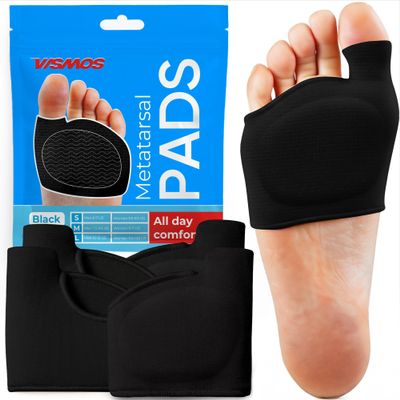 4 Original Metatarsal Pads for Mortons Neuroma Ball of Foot Cushions for Women & Men, Soft Gel Inserts for Pain & Pressure Relief, Metatarsalgia & Callus Support, 4 Sleeves (2 Pairs)