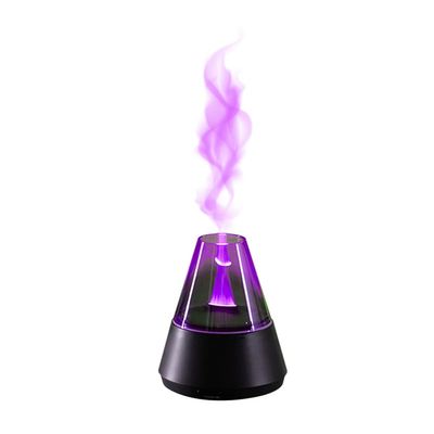 Flame humidifier,Flame Aroma Diffuser, 120ml Flame Humidifier, Essential Oil Aromatherapy Diffuser with 7-Color Changing LED Lights, Waterless Auto Shut-Off, Ideal for Home, Office, Bedroom (Black)