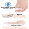 12 Pack Fabric Hammer Toe Corrector Straightener, Reusable Broken Toe Tape Buddy Straps Wraps Splints Lined with a Cushioning Latex Foam Layer for Crooked Bent Toes Support Protector(1 Inch Wide) view 3