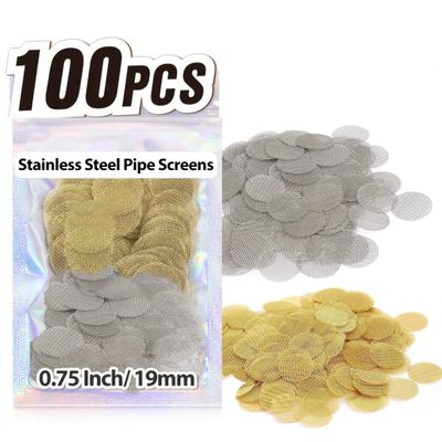 100pcs Pipe Screens, 3/4 Inch Pipe Filters, 50pcs Premium Stainless Steel Pipe Screens and 50pcs Brass Filters