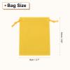 HARFINGTON 20pcs Flocked Cloth Drawstring Bag 3.1 x 3.9 Inch Jewelry Flocked Pouches Gift Bags for Wedding Party Favor Candy Jewelry Packaging Organizing Storage, Yellow view 2