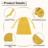 HARFINGTON 20pcs Flocked Cloth Drawstring Bag 3.1 x 3.9 Inch Jewelry Flocked Pouches Gift Bags for Wedding Party Favor Candy Jewelry Packaging Organizing Storage, Yellow view 4