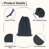 HARFINGTON 20pcs Flocked Cloth Drawstring Bag 5.1 x 7.1 Inch Jewelry Flocked Pouches Gift Bags for Wedding Party Favor Candy Jewelry Packaging Organizing Storage, Navy view 4