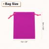 HARFINGTON 20pcs Flocked Cloth Drawstring Bag 2.8 x 3.5 Inch Jewelry Flocked Pouches Gift Bags for Wedding Party Favor Candy Jewelry Packaging Organizing Storage, Rose Red view 2