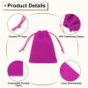 HARFINGTON 20pcs Flocked Cloth Drawstring Bag 2.8 x 3.5 Inch Jewelry Flocked Pouches Gift Bags for Wedding Party Favor Candy Jewelry Packaging Organizing Storage, Rose Red view 4