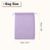 HARFINGTON 20pcs Flocked Cloth Drawstring Bag 5.1 x 7.1 Inch Jewelry Flocked Pouches Gift Bags for Wedding Party Favor Candy Jewelry Packaging Organizing Storage, Light Purple view 2