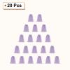 HARFINGTON 20pcs Flocked Cloth Drawstring Bag 5.1 x 7.1 Inch Jewelry Flocked Pouches Gift Bags for Wedding Party Favor Candy Jewelry Packaging Organizing Storage, Light Purple view 3