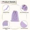 HARFINGTON 20pcs Flocked Cloth Drawstring Bag 5.1 x 7.1 Inch Jewelry Flocked Pouches Gift Bags for Wedding Party Favor Candy Jewelry Packaging Organizing Storage, Light Purple view 4