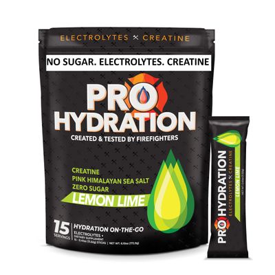 ProHydration - Creatine Electrolyte Packets - Sugar Free Electrolytes - 5g Creatine Monohydrate Powder- Lemon Lime - 15 Stick Pack