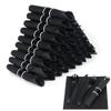Dlebay 50 Pack Pre Rolled Black Plastic Silverware Set with Napkins view 1