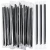100 PCS Black Straws Jumbo Smoothie Straws, Boba Straws, Disposable Plastic Milkshake Straws, Wide-Mouth, Individually Wrapped, Sharp Pointed Tip (0.51" Wide X 9.06" Long) view 1