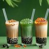 100 PCS Clear Straws Jumbo Smoothie Straws, Boba Straws, Disposable Plastic Milkshake Straws, Wide-Mouth, Individually Wrapped, Sharp Pointed Tip (0.51" Wide X 8.27" Long) view 3