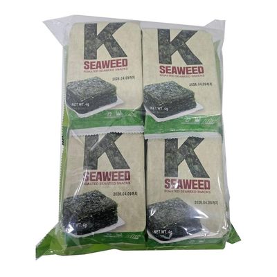 K-Seaweed (Roasted Seaweed Snacks) 4g Made from Gyeongbuk, Korea (8ea X 16packs)