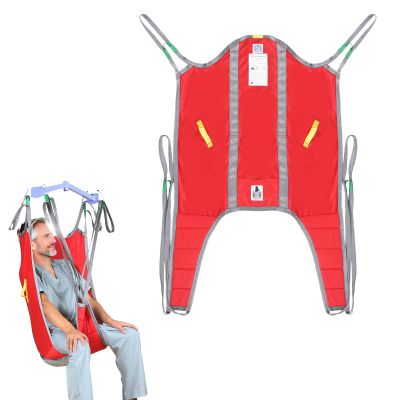 EHUCONWIB Patient Lift Sling with Divided Leg and High Back, Lift Sling for Transfer and Positioning and Lifting, 500lbs Weight Capacity (Red, Medium)