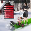 Gas Power Broom, 52Cc 2.5Hp 2-Stroke Artificial Grass Brush Sweeper Outdoor Hand Held Snow Sweeper with Nylon Brush Head for Artificial Turf Grass Gravel, Snow Cleaning, Road, Heavy Duty view 2