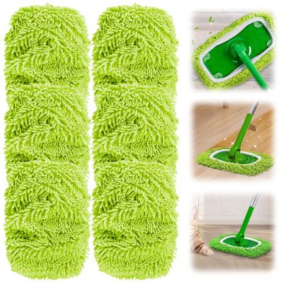 Reusable Microfiber Mop Pads, 2025 New Reusable Mop Pads Refill Sweeping Mopping Pad, Dry Wet Cleaning Replacement Floor Pads Washable Wet Pads for Surface Hardwood Floor Cleaning (D-6PCS)