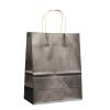 LNJMRU 50/100pcs Portable Kraft Paper Bags Colorful Handle Paper Bags Shopping Wedding Party Packaging With Handle(Black,100PCS_21X11X27CM) view 1