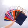 LNJMRU 50/100pcs Portable Kraft Paper Bags Colorful Handle Paper Bags Shopping Wedding Party Packaging With Handle(Black,100PCS_21X11X27CM) view 3