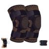 2PCS Knee Braces for Knee Pain, Breathable Elastic Compression Knee Sleeves Knee Pads with Patella Gel Pad, Strap, Side Stabilizers, Knee Support for Men Women Arthritis Acl Sports,S, Copper view 1