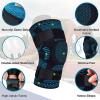 2PCS Knee Braces for Knee Pain, Breathable Elastic Compression Knee Sleeves Knee Pads with Patella Gel Pad, Strap, Side Stabilizers, Knee Support for Men Women Arthritis Acl Sports,XXL, Blue view 3