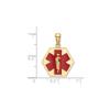10k Yellow Gold Medical Alert Pendant with Star of Life and Raised Caduceus Symbol, Hexagon Emergency ID Charm for Health Identification, Unisex Medical Necklace or Emergency Jewelry Tag view 3