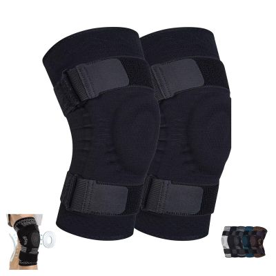 2PCS Knee Braces for Knee Pain, Breathable Elastic Compression Knee Sleeves Knee Pads with Patella Gel Pad, Strap, Side Stabilizers, Knee Support for Men Women Arthritis Acl Sports,3XL, Black