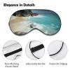 Sleep Mask for Side Sleeper Zero Pressure Soft Eye Mask Adjustable Serene Coastal Eye Cover for Travel Flight Work view 3