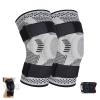 2PCS Knee Braces for Knee Pain, Breathable Elastic Compression Knee Sleeves Knee Pads with Patella Gel Pad, Strap, Side Stabilizers, Knee Support for Men Women Arthritis Acl Sports,XXL, Light Gray view 1