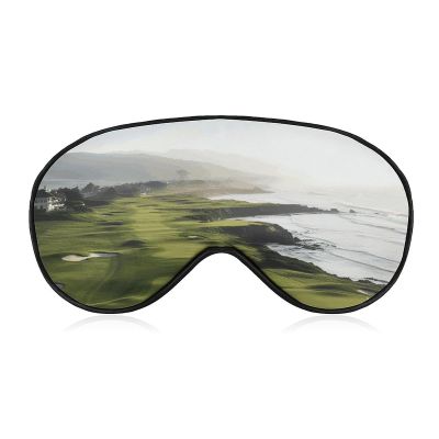 Sleep Mask for Side Sleeper Zero Pressure Soft Eye Mask Adjustable Seaside Golf Course Eye Cover for Travel Flight Work