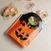 100Pcs Halloween Goodie Bag,Halloween Pumpkin Face Plastic Shopping Bags, Trick or Treat Candy Bags with Handle for Snacks Party Favors, Treats Party Supplies view 2