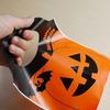 100Pcs Halloween Goodie Bag,Halloween Pumpkin Face Plastic Shopping Bags, Trick or Treat Candy Bags with Handle for Snacks Party Favors, Treats Party Supplies view 3