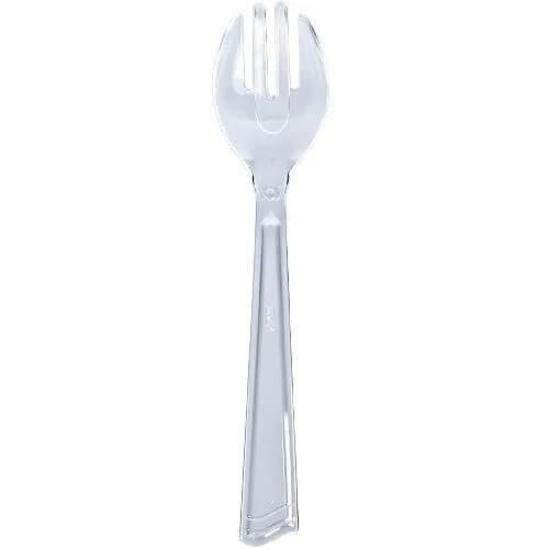 10 inch Clear Plastic Serving Fork Disposable Serving Fork Utensil for Salads Pasta Fruits Snacks Party Catering Buffet Picnic BBQ Kitchen Events Receptions Food Service Use (144)