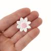 144 Count Edible Daisy Cake Decorations, Mini Edible Flowers, White & Pink Sugar Flowers, Daisy Cupcake Toppers for Cakes & Cupcakes, Edible Cake Decorations, Global Sugar Art (3/4 Inch) view 1