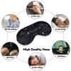 Sleep Mask for Side Sleeper Zero Pressure Soft Eye Mask Adjustable Stars and Moon on Dark Background Eye Cover for Travel Flight Work view 4