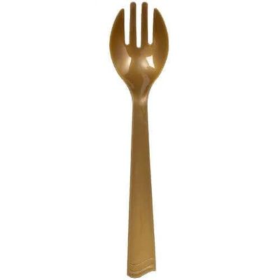 10 inch Gold Plastic Serving Fork Disposable Utensil for Salads Pasta Fruits Snacks Party Catering Buffet Picnic BBQ Kitchen Events Receptions Food Service Use (1)
