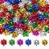 DECYOOL 1 Inch Mini Gift Wrap Bows, 200pcs Christmas Red Green Gold Silver Blue Purple Self Adhesive Metallic Bows for Holiday Christmas Birthday Party Favor Packaging Decorations view 1