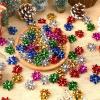 DECYOOL 1 Inch Mini Gift Wrap Bows, 200pcs Christmas Red Green Gold Silver Blue Purple Self Adhesive Metallic Bows for Holiday Christmas Birthday Party Favor Packaging Decorations view 2