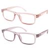 FEIVSN High Magnification Reading Glasses for Men Women with Strong Power TR Rectangular Frame Readers Spring Hinge, Pink + Purple, 6.50 view 1