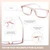 FEIVSN High Magnification Reading Glasses for Men Women with Strong Power TR Rectangular Frame Readers Spring Hinge, Pink + Purple, 6.50 view 4