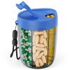PULIV Large Supplement Organizer Bottle, Holds Plenty of 6 Various Vitamins in 1 Pill Dispenser with Anti-Mixing & Wide Openings Design, Easy to Retrieve Meds, Includes 20 Pcs Labels Royal Blue view 1