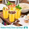 LANLISA 100 Yellow Plastic Cups, 16 oz Disposable Cups, Drinking Cups For Party Supplies view 3