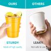 LANLISA 100 Yellow Plastic Cups, 16 oz Disposable Cups, Drinking Cups For Party Supplies view 4