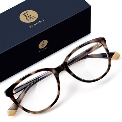 EASY READ Reading Glasses for Women,Cat Eye Computer Blue Light Blocking Readers(Magnification 2.50,Tortoise)