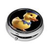 Yellow Duck hat Mini Round Pill Box, can be Put into Wallet, Pocket, Light and Convenient, 3 Compartment Pill Box, Portable Pill Box, view 2