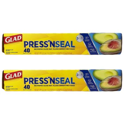 UACJ Foil Glad Press and Seal Sealing Wrap, Transparent, Length 49.2 ft (12.3 m) x Width 11.8 inches (30 cm), Set of 2, Highly Adhesive, Plastic Wrap, No Spills, Even Flips, Freezer, Refrigerator