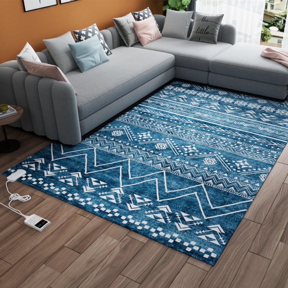 Heated Area Rug, Heating Floor Mat Large, Adjustable Temperature, Fast Heating, Floor Heater Electric Mat with Timer for Living Room, Bedroom(A,140CM*200CM/55.1 * 78.7in)