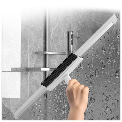 RRRYYYZZ Air Broom as Seen on Tv, 2 in 1 Scrape and Heavy-Duty Stiff Bristle Scrubber Brush Silicone Brooms for Floor Cleaning, Garage Floor Squeegee Cleans Glass,Fine Dust,Hair,Liquids